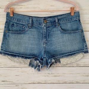 Gap Frayed Shorts w/Exposed Lace Pockets